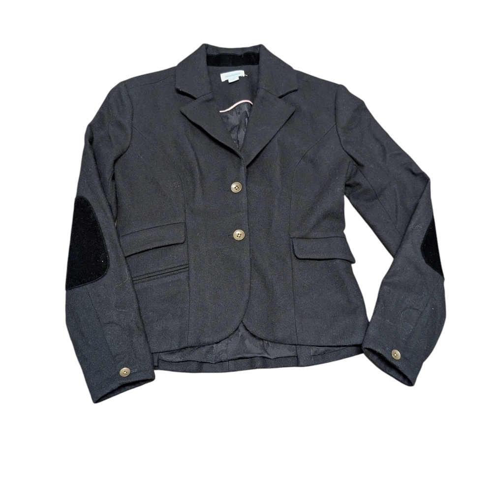 SUNDANCE Wool Blend Black Blazer Jacket Preppy Equestrian (Women's Size 2)